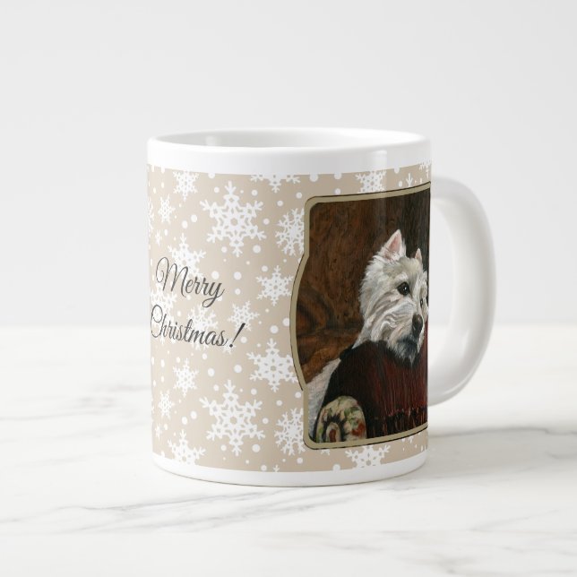 Caneca De Café Grande Lounging Westie em Sofa (Frente Esquerda)
