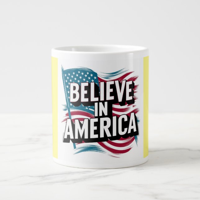 Caneca De Café Grande "Love for USA Patriotic Mug" (Frente)
