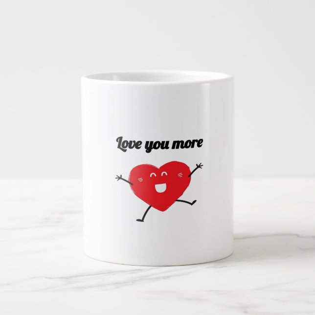 Caneca De Café Grande Love You More Balanced Visual Style  (Frente)