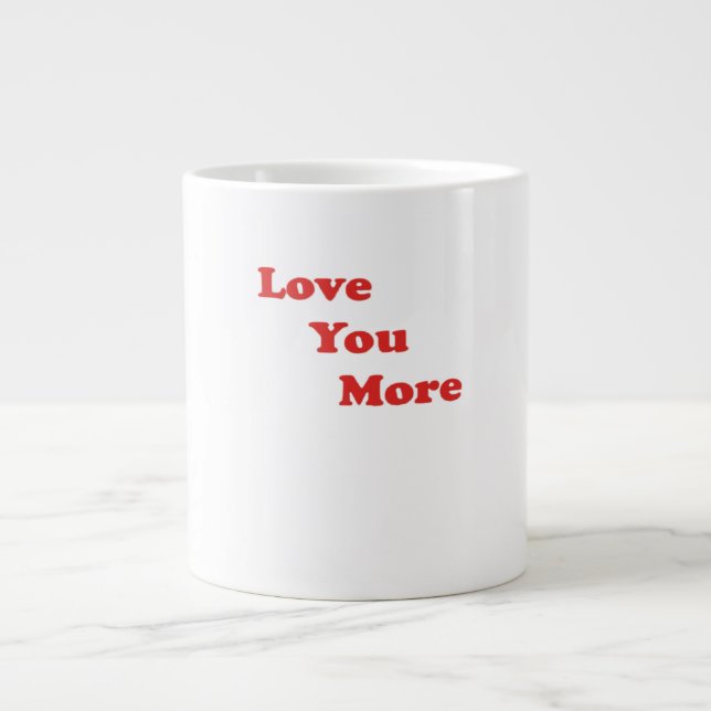 Caneca De Café Grande Love You More Minimal Design  (Frente)