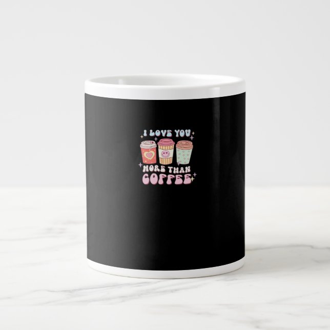 Caneca De Café Grande Love You More Minimal Design  (Frente)