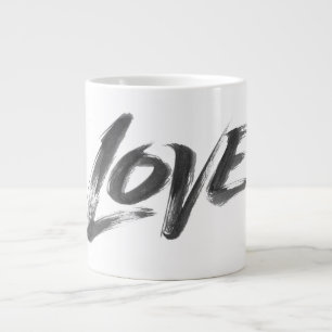 Caneca De Café Grande LOVE Zen Brusch Calliografia Tipo de Script de Let