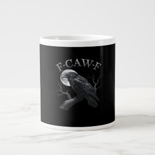 Caneca De Café Grande Lua de Pássaro Engraçado Corvo F-Caw-F Clássico Re