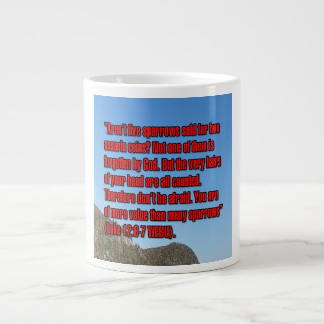 Caneca De Café Grande Lucas 12:6-7 WEBU Mug (Frente)