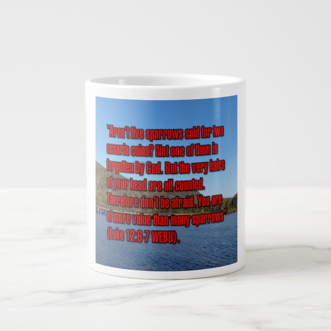 Caneca De Café Grande Luke 12:6-7 WEBU Mug (Frente)