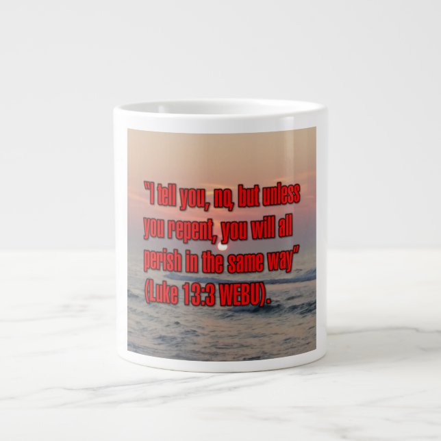 Caneca De Café Grande Luke 13:3 WEBU Mug (Frente)