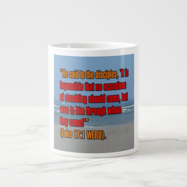 Caneca De Café Grande Luke 17:1 WEBU Mug (Frente)