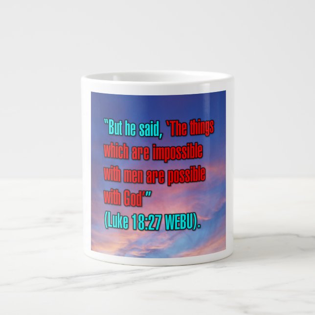 Caneca De Café Grande Luke 18:27 WEBU Mug (Frente)