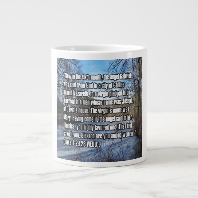 Caneca De Café Grande Luke 1:26-28 WEBU Mug (Frente)