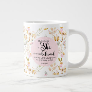 Caneca De Café Grande Luke 1:45 Abençoado é Ela Amarelo Cor de Água
