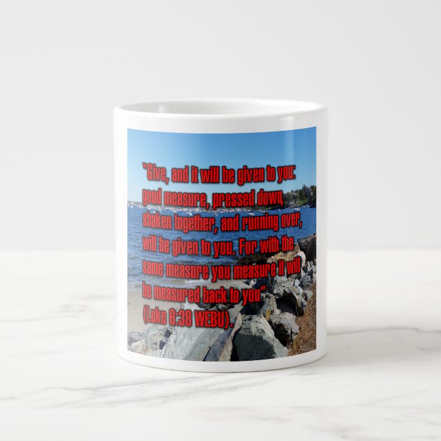 Caneca De Café Grande Luke 6:38 WEBU Mug (Frente)