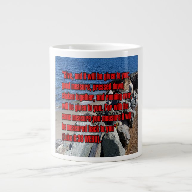Caneca De Café Grande Luke 6:38 WEBU Mug (Frente)