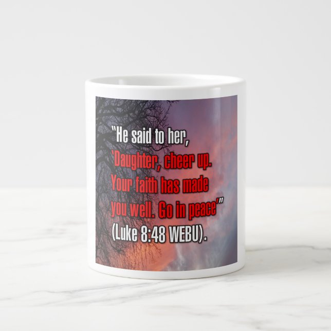 Caneca De Café Grande Luke 8:48 WEBU Mug (Frente)