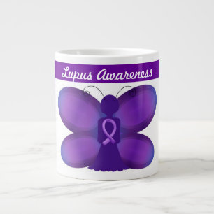 Caneca De Café Grande Lupus Consciência fada de borboletas roxas