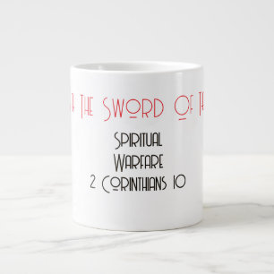 Caneca De Café Grande Lutar Com A Espada Do Espírito Cristão