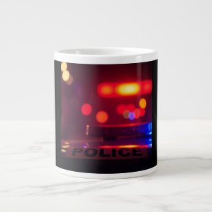 Caneca De Café Grande Luzes da Polícia – Emergência Noturna Piscando