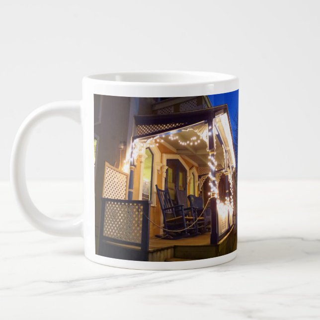 Caneca De Café Grande Luzes de Férias e Rochedos - Vineyard de Martha (Esquerda)