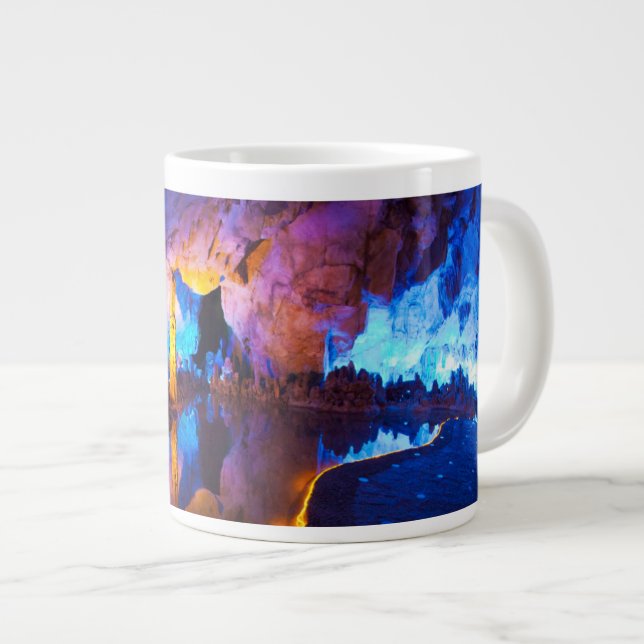 Caneca De Café Grande Luzes na Caverna da Flauta de Junco, China (Frente Esquerda)