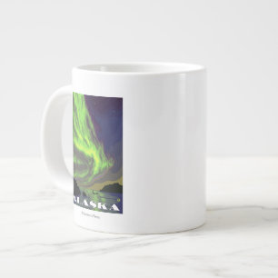 Caneca De Café Grande Luzes Nortes e Viagens vintage Orcas