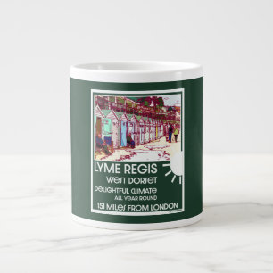 Caneca De Café Grande Lyme Regis Dorset England Vintage Feriado Britânic