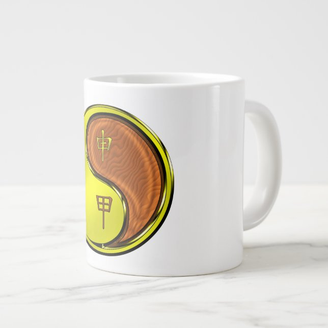 Caneca De Café Grande Macaco de Madeira (Frente Esquerda)