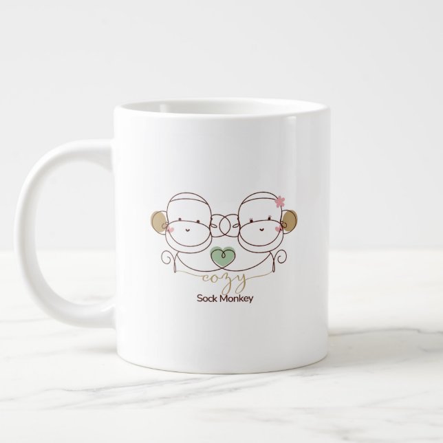 Caneca De Café Grande Macaco de Meia Aconchegante  (Esquerda)
