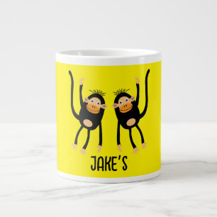 Caneca De Café Grande Macaco Pequeno de Volta à Escola