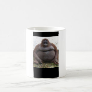Caneca De Café Grande macaco que senta-se para baixo