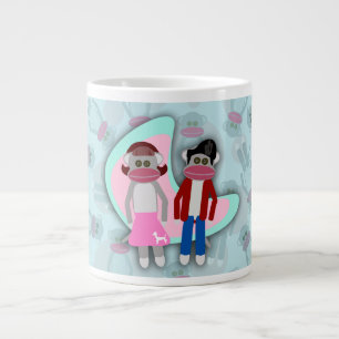 Caneca De Café Grande Macacos de meias do Salto Anos 50