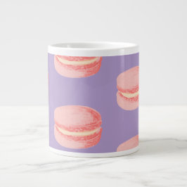 Caneca De Café Grande Macarons rosa