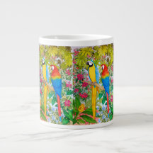 Macaw Parrots Aves Tropicais Jumbo Mug
