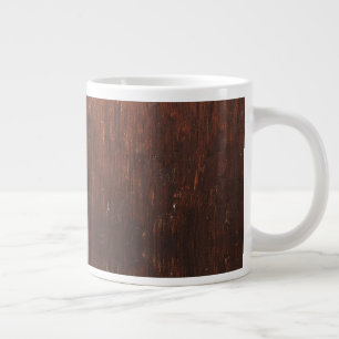 Caneca De Café Grande Madeira Preta Marrom Faux