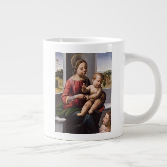 Caneca De Café Grande Madonna & Child com João Batista (Direita)