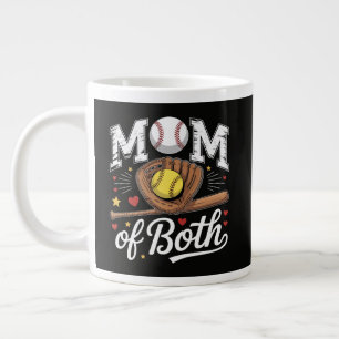 Caneca De Café Grande Mãe de Ambos Dia de Jogo Beisebol Softbol