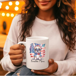 Caneca De Café Grande Mãe de Bulldog Francês Patriota Bandeira EUA