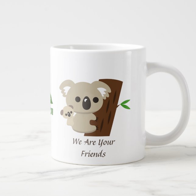 Caneca De Café Grande Mãe de família bonita Koala Ursa com bebê (Direita)