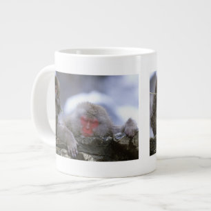 Caneca De Café Grande Mãe e filhote de Macaco da Neve, Jigokudani, Nagan