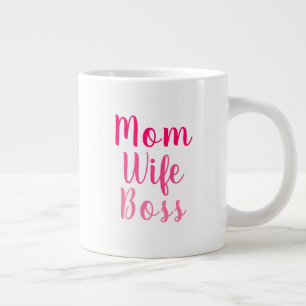 Caneca De Café Grande Mãe esposa chefe na moda de script personalizado 
