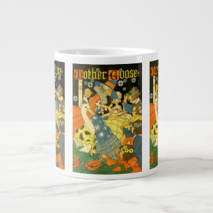 Caneca De Café Grande Mãe Gansa Vintage Lendo Livros para Crianças