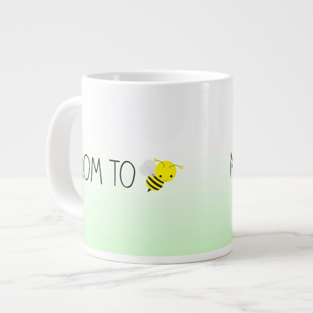 Caneca De Café Grande Mãe para Ser, Bonita Bumblebee Verde/Amarela (Frente Esquerda)