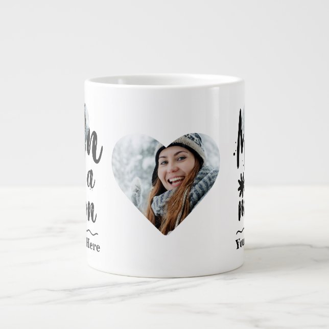 Caneca De Café Grande Mãe personalizada de fotografia cardíaca em um mil (Frente)