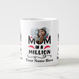 Caneca De Café Grande Mãe personalizada de fotos de coração em um milhão