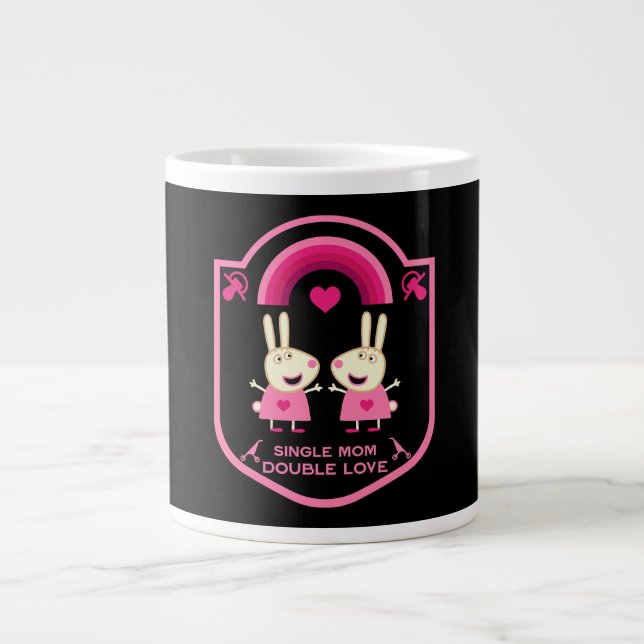 Caneca De Café Grande Mãe solteiro De Gêmeos (Frente)