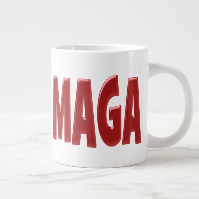 Caneca De Café Grande MAGA com meio texto vermelho (Direita)