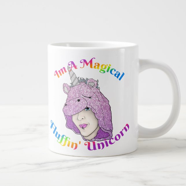 Caneca De Café Grande Magical Fluffin Unicorn Jumbo Specialty Mug (Direita)