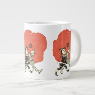 Caneca De Café Grande Mágico Vintage de Oz, Dorothy com Flores de Papoul