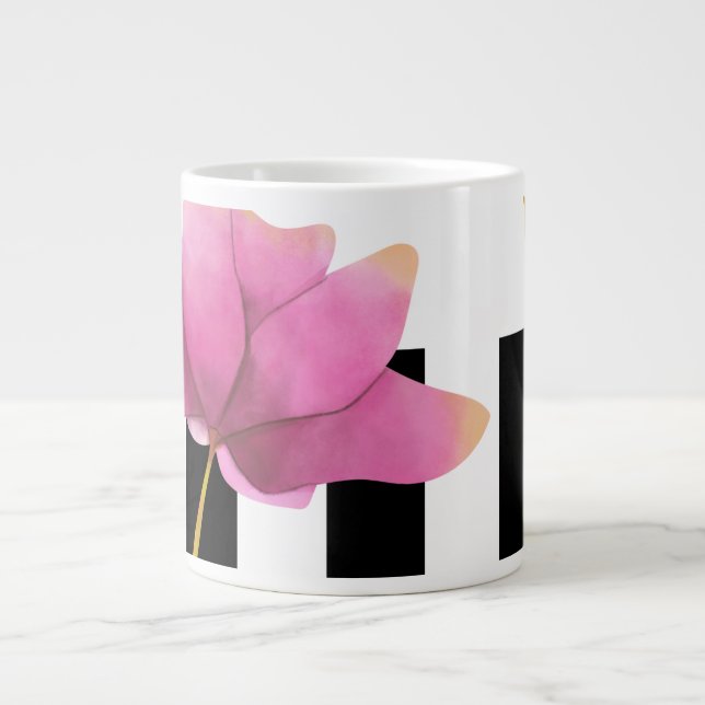 Caneca De Café Grande Magnolia Rosé Modern Floral Design (Frente)