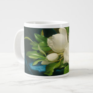 Caneca De Café Grande Magnolias gigantes em um pano azul veludo, c.1890