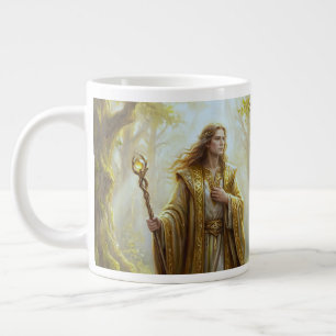 Caneca De Café Grande Mago Celestial em Bosque Ensolarado