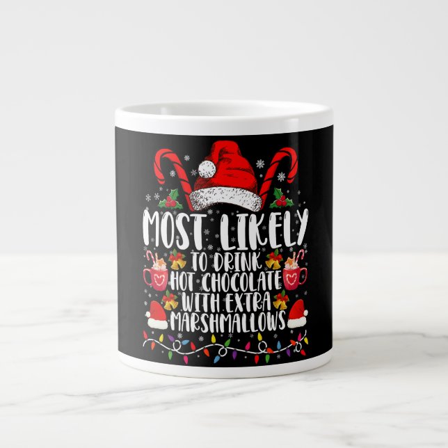Caneca De Café Grande Mais Propenso a Beber Marshmallows de Chocolate Qu (Frente)